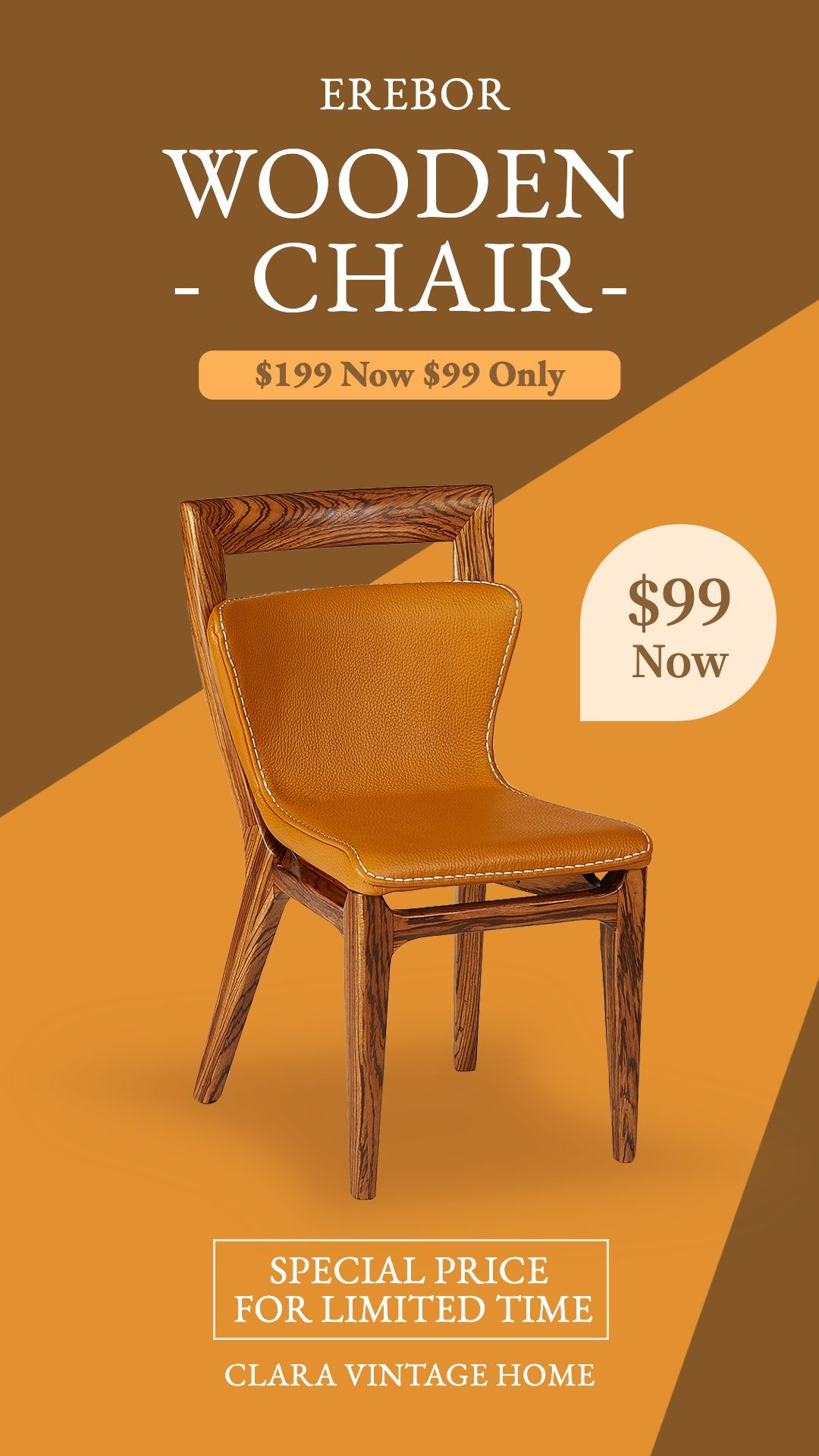 Wood Chair Display Simple Furniture Sale Promo Ecommerce Story预览效果