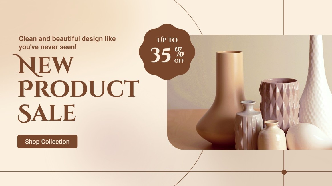 Brown Dot Element Home Decoration Sale Promo Discount Ecommerce Banner预览效果