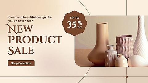 Brown Dot Element Home Decoration Sale Promo Discount Ecommerce Banner