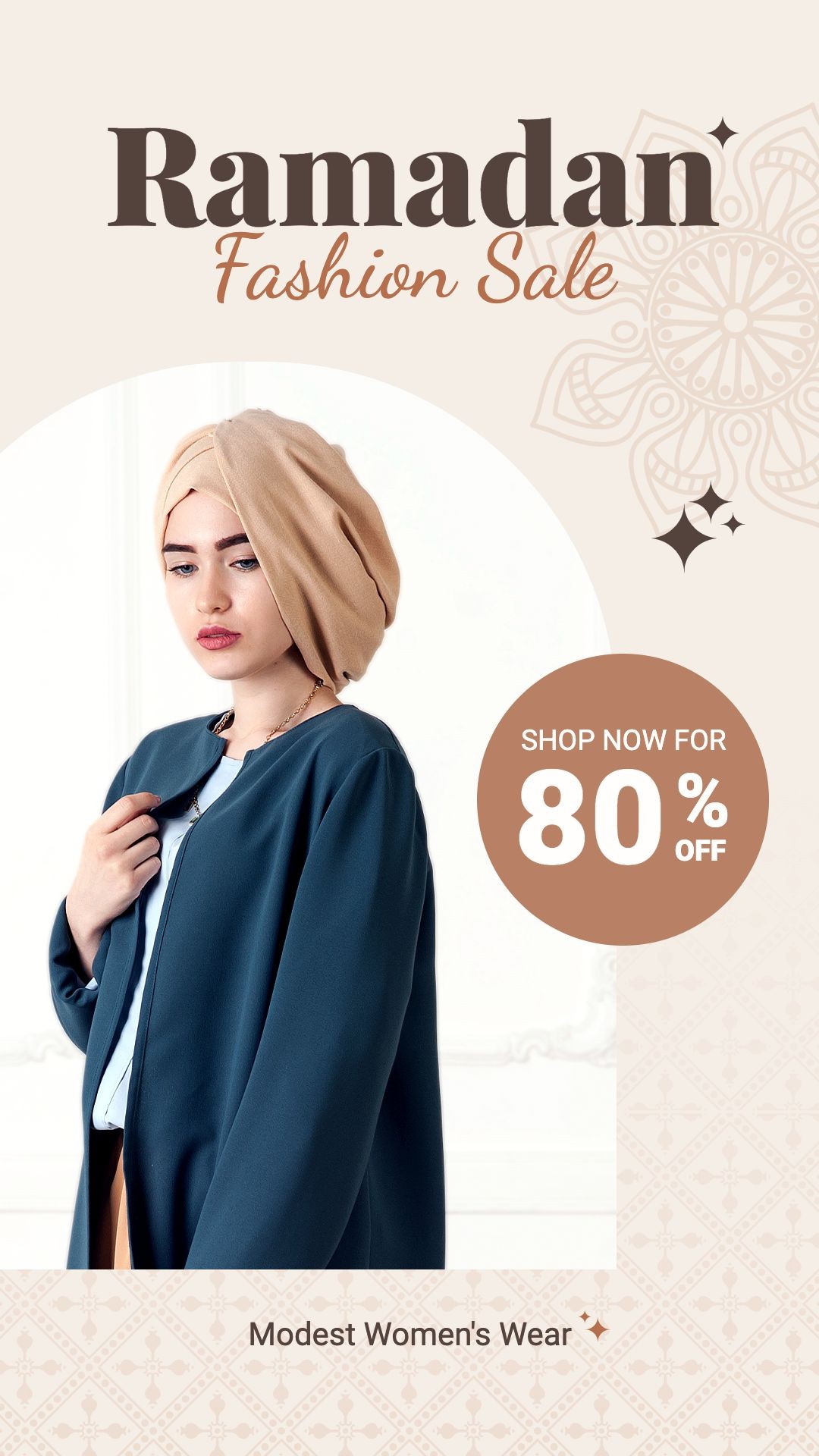Brown Circle Element Eid Idul Ramadan Women's Fashion Sale Promotion Ecommerce Story预览效果