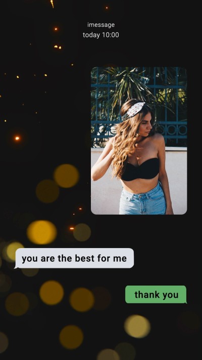 Fashion Literary iPhone Chat interface simulation Woman Show Instagram story