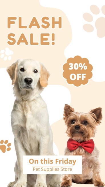 Rectangle Element Cute Style Pet Product Supplies Sale Promo Ecommerce Story预览效果