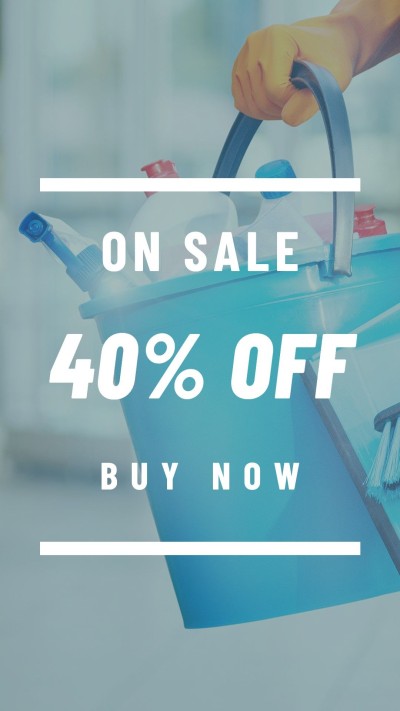 Bucket Home Cleaning Products Sale Promo Discount Ecommerce Story