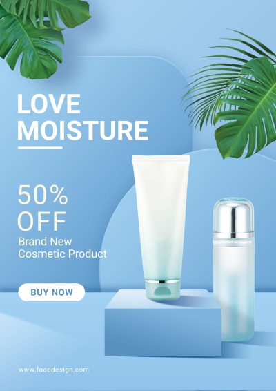Face Moisturizer Beauty Cosmetics Product Discount Sale Promo Advertising Flyer