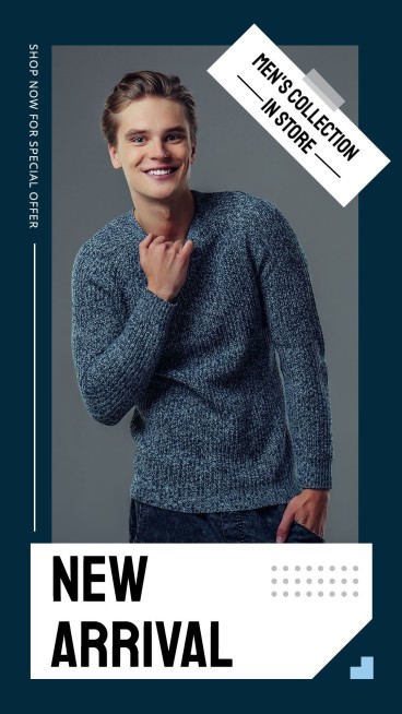 Rectangle Tag Element Men's Fashion Sale Promotion Ecommerce Story预览效果