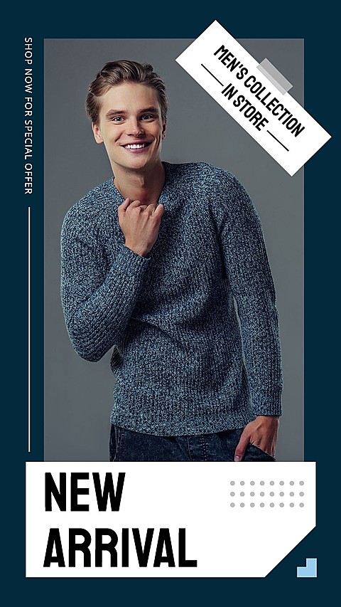 Rectangle Tag Element Men's Fashion Sale Promotion Ecommerce Story