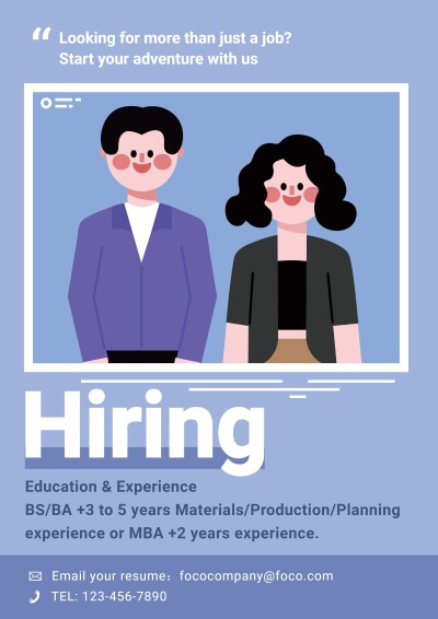 Simple Cartoon Characters Company Hiring LinkedIn Post
