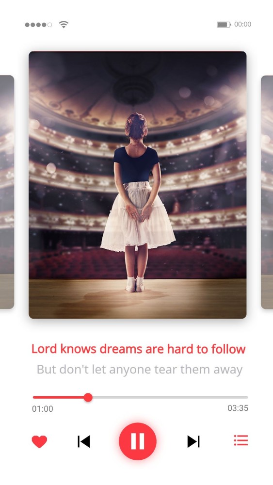 Music player interface simulation Dance Girl Instagram story