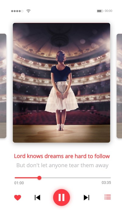 Music player interface simulation Dance Girl Instagram story