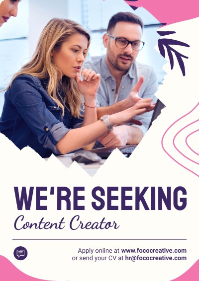 Simple Line Decorate Content Creator Hiring LinkedIn Post