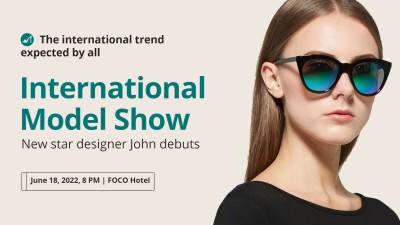 Simple Rectangle Frame International Model Show Facebook Event Cover