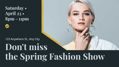 Simple Gold Brush Pattern Spring Fashion Show Facebook Event Cover