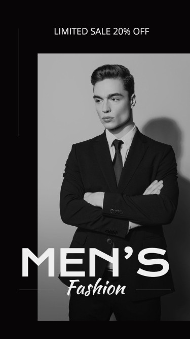 Black Filter Light Men's Fashion Sale Promotion Ecommerce Story
