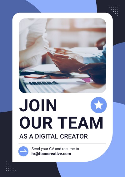 Simple Blue Color Block Digital Creator Hiring LinkedIn Post