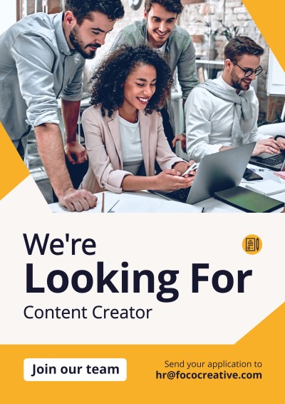 Simple Working Scene Content Creator Hiring LinkedIn Post