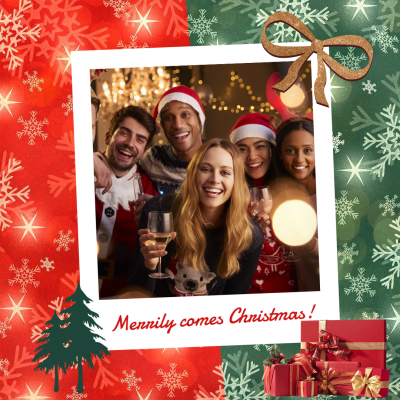 Merry Christmas Family Photo Template Poster Instagram Post