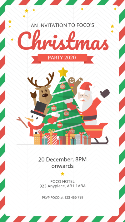 Christmas Party Invitation Template Simple Fashion Dark Style Poster Instagram Story