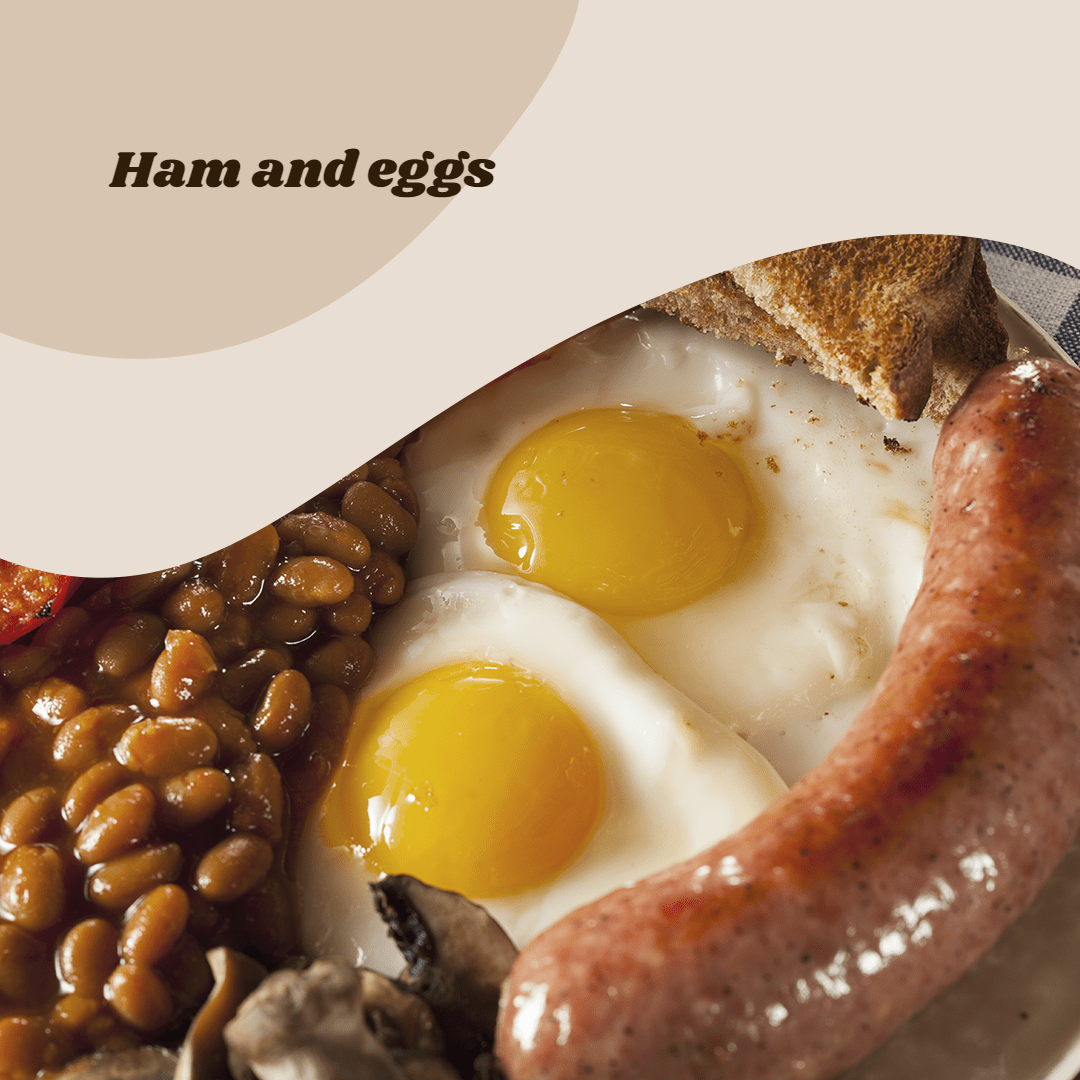 Ham and Eggs Breakfast Display Ecommerce Product Image