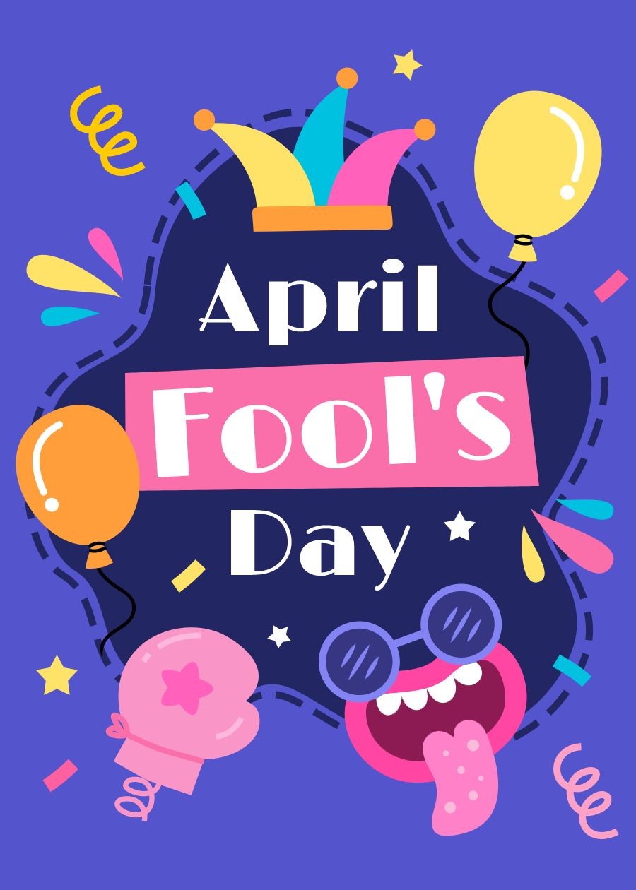 Creative Style Cartoon Ballon Element April fool's day Greeting card