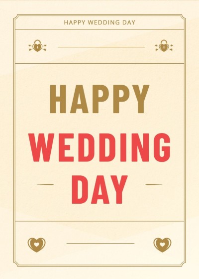 Simple Literary Rectangle Frame Wedding Greeting card