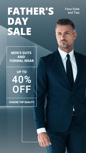 Form Element Father's Day Men's Suit Formal Wear Fashion Discount Sale Promo Ecommerce Story