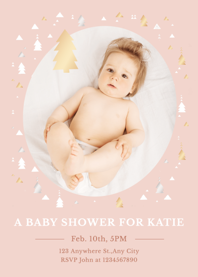 Christmas Tree Baby shower Invitation letter