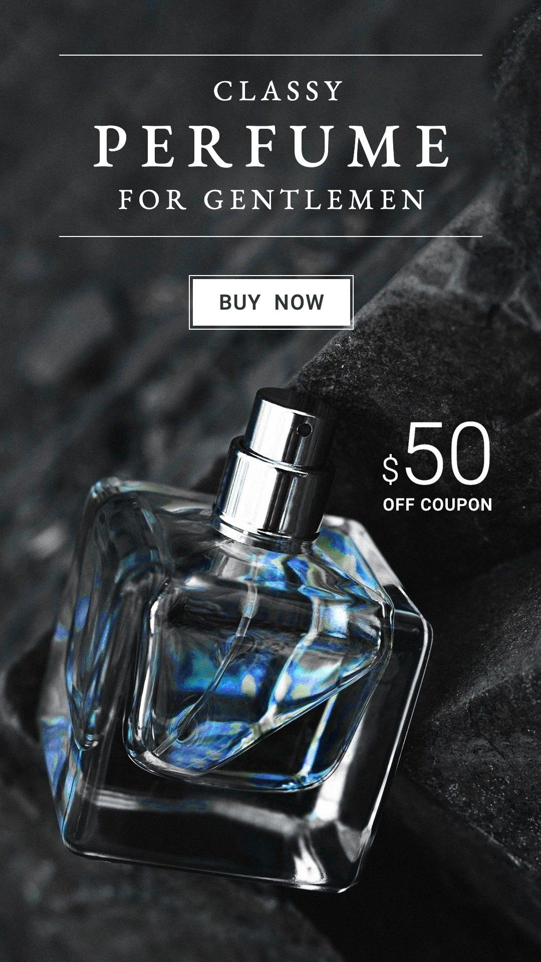 White Rectangle Element Men's Perfume Fragrance Sale Promotion Ecommerce Story预览效果