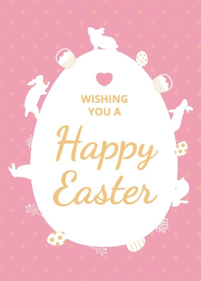 Creative Style Cartoon Rabbits Element Easter holiday Greeting card