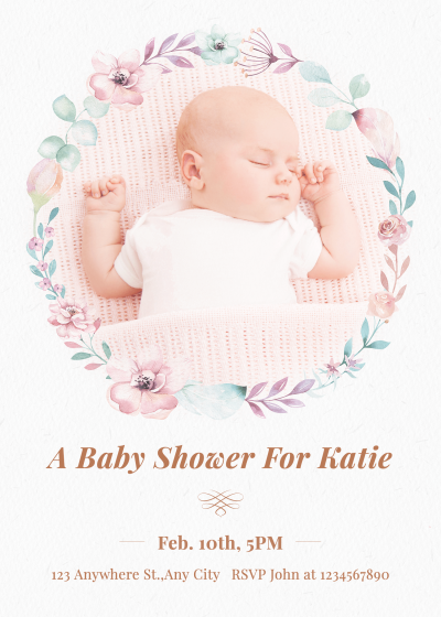 Garland Baby shower Invitation Letter