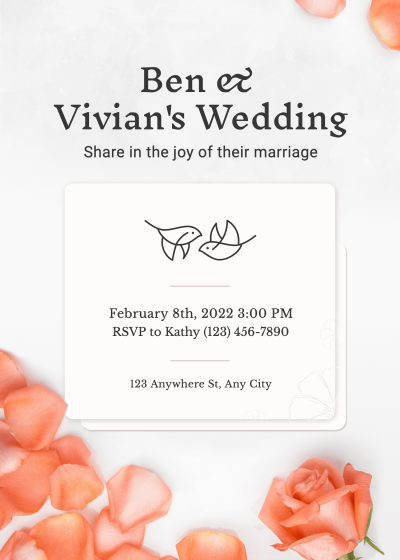Literary Rose Save the date invitation letter