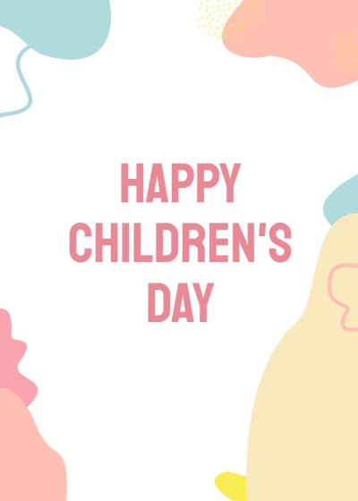 Simple Colorful Block Surround Decorate Children's day Card