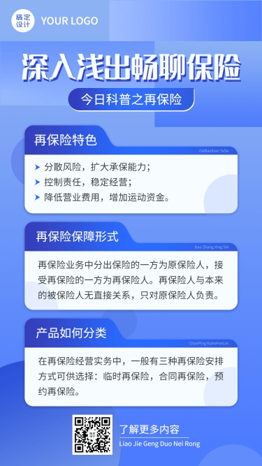 金融再保险知识科普简约手机海报