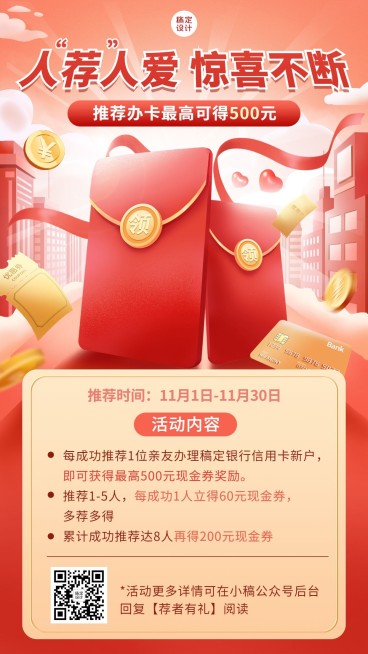金融银行信用卡拓客引流活动营销手机海报预览效果