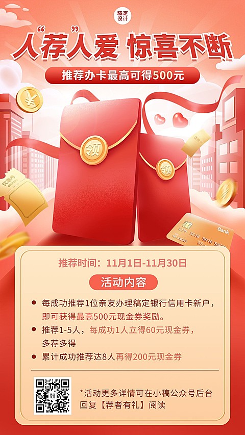 金融银行信用卡拓客引流活动营销手机海报