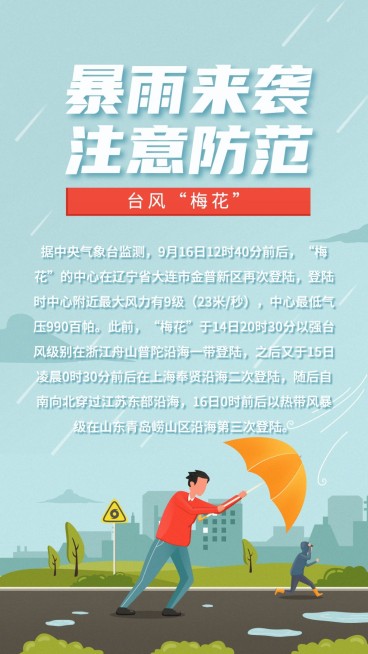 台风预警警报气象融媒体海报预览效果