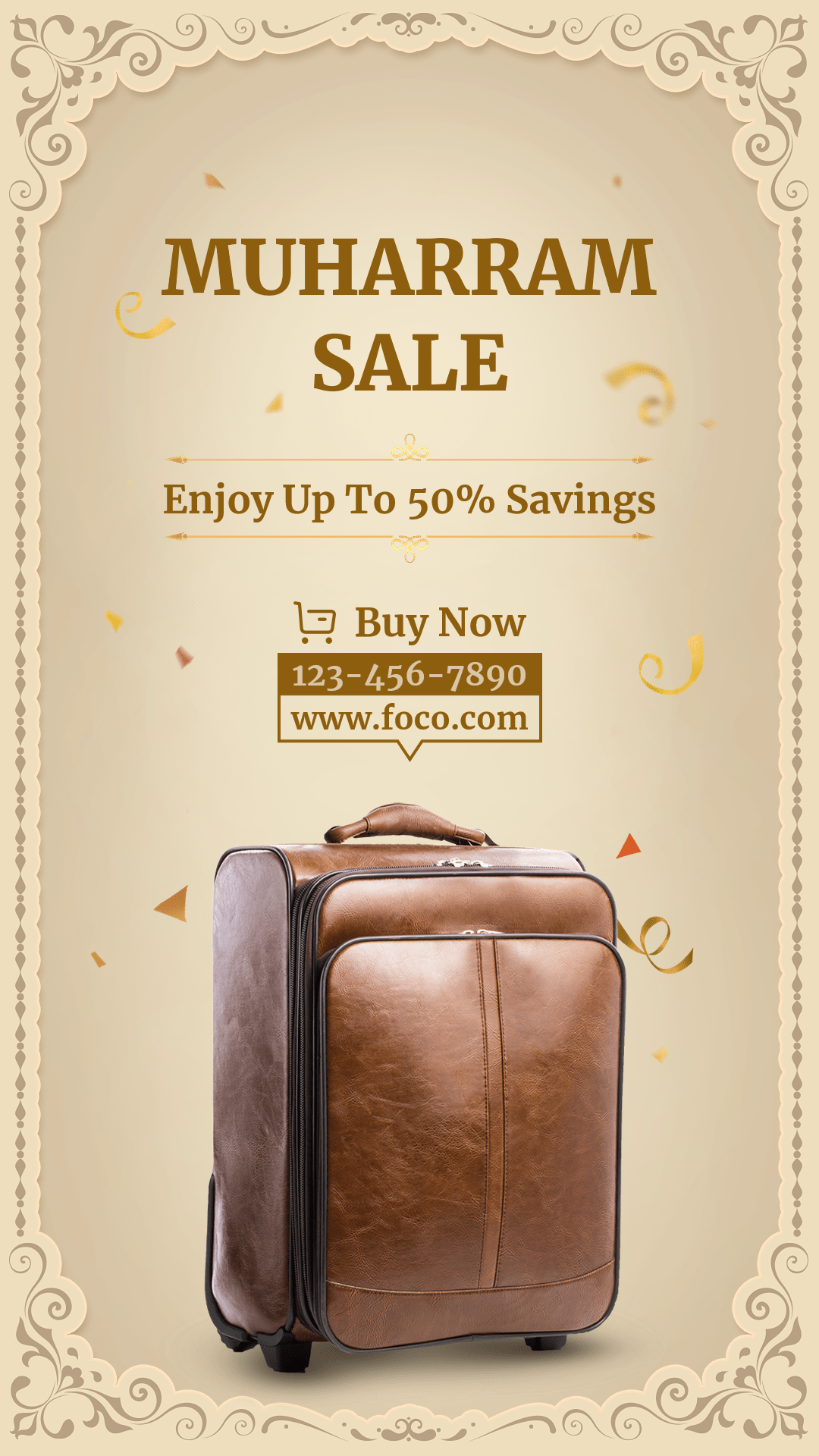 Muharram Islamic New Year Travel Suitcase Luggage Discount Promo Sale Ecommerce Story