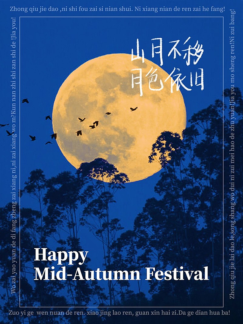 中秋节祝福简约风晒照plog