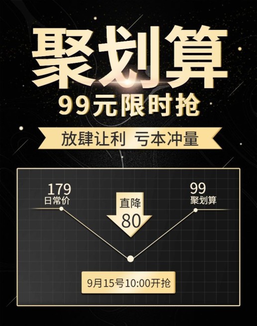 聚划算限时抢购活动海报预览效果