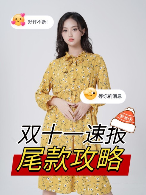 双十一攻略极简风排版手机海报预览效果