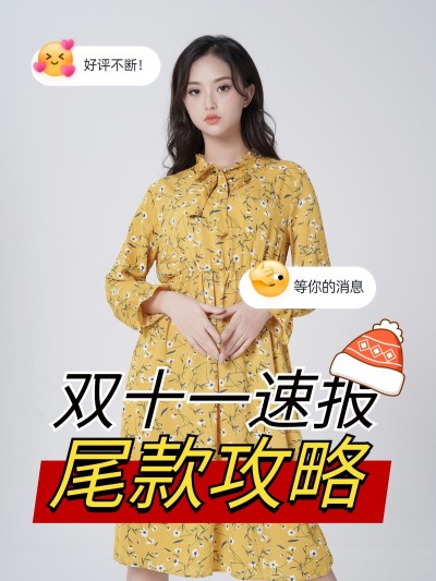 双十一攻略极简风排版手机海报