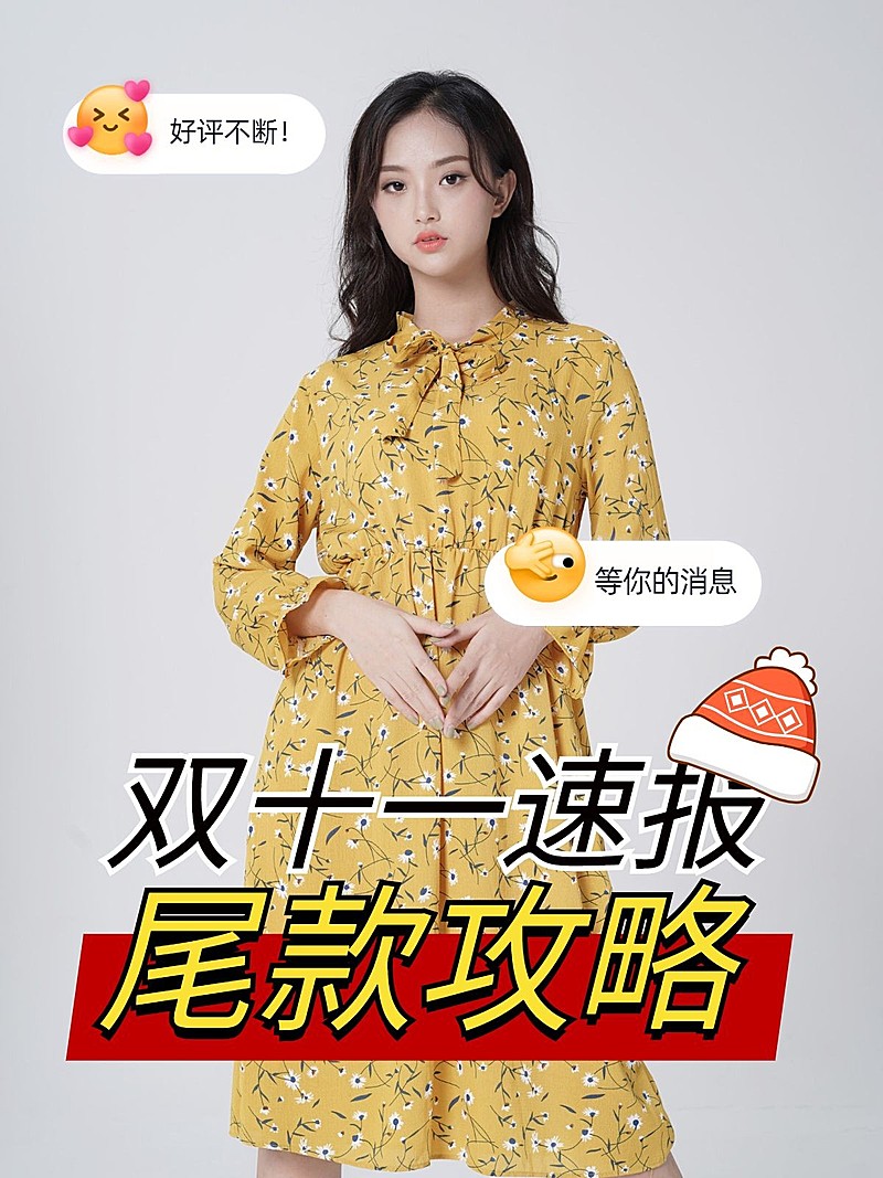 双十一攻略极简风排版手机海报