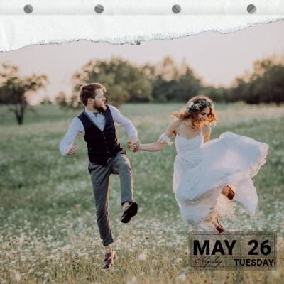 Literary Couple Outdoor Calendar Record Instagram Post