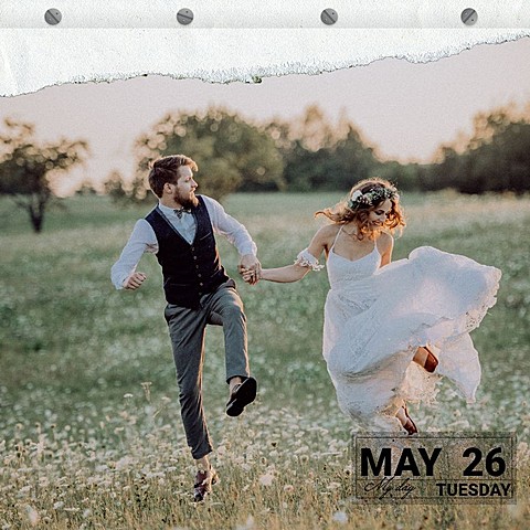 Literary Couple Outdoor Calendar Record Instagram Post