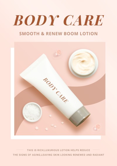 Body Lotion Skincare Beauty Cosmetics Product Advertising Poster