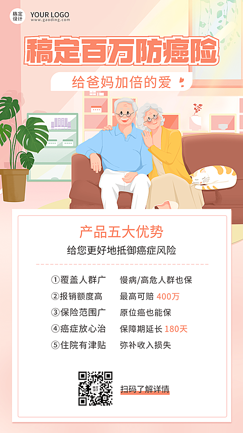 金融保险产品营销唯美感手机海报