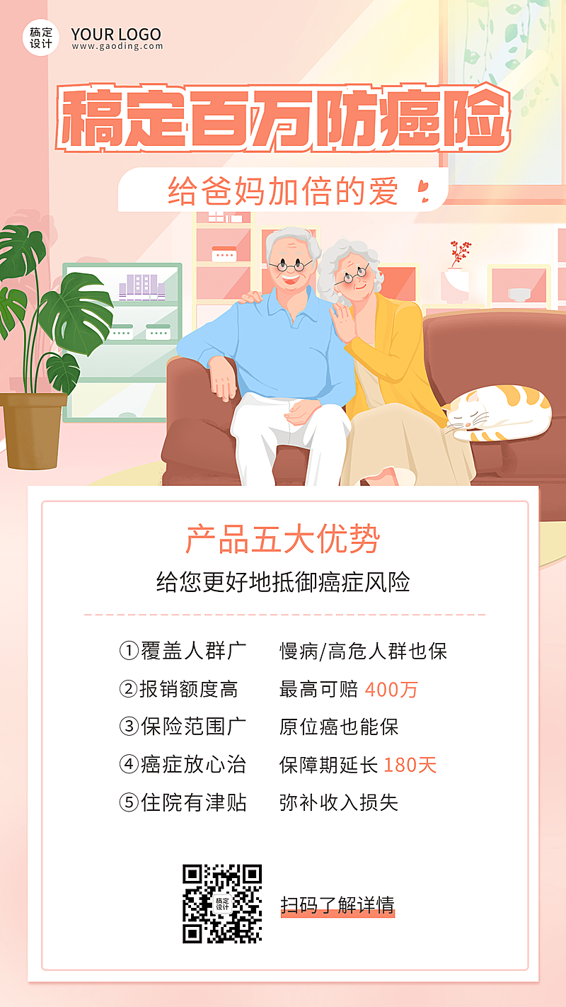 金融保险产品营销唯美感手机海报