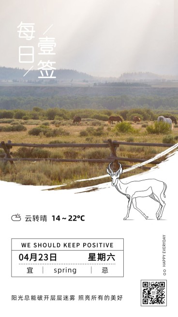 微商日签正能量手机海报预览效果