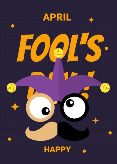 Simple Cute Dot Element April Fool's Day Clown Greeting Letter