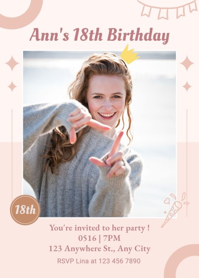 Simple Literary Circle Element Birthday party invitation