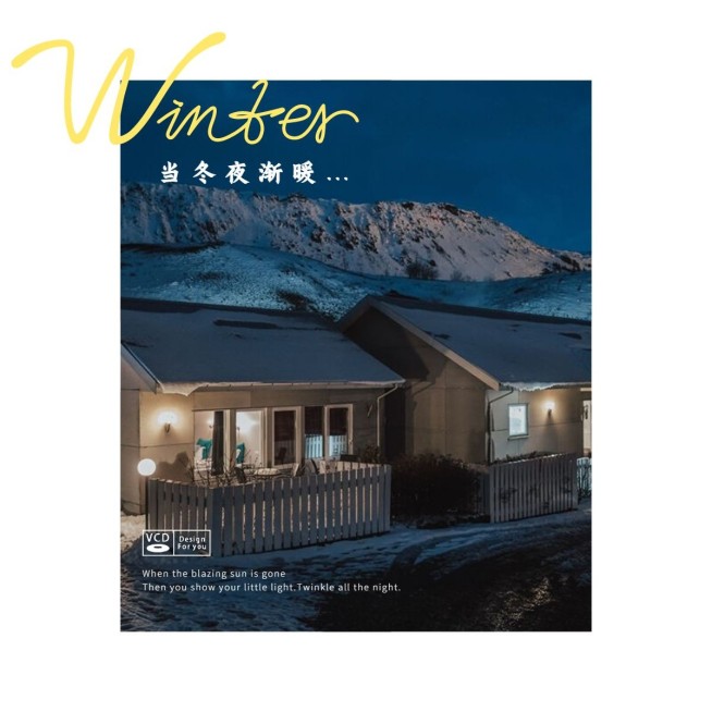 风景冬季雪夜生活分享记录模板预览效果